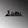 Wallity Banksy - 4 Escultura de pared de metal negro y rojo
